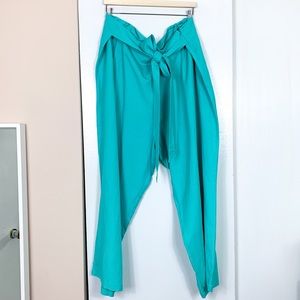 Ashley Stewart Linen Blend Tie Waist Pants